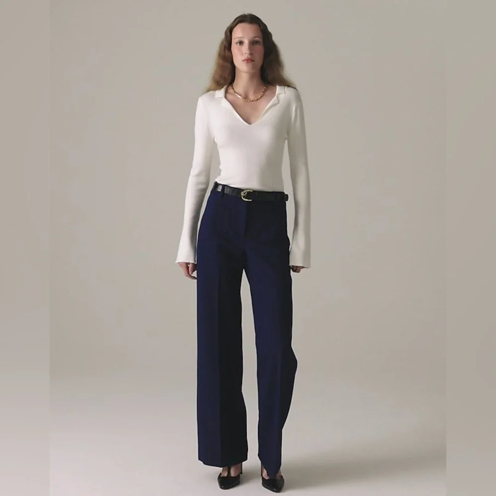 J. Crew Carolina Pants in Four Season Stretch in Navy Size 4 Tall